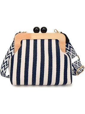 Crossbody Bags for Women, Crochet Shoulder Bag Cute Kiss Lock Summer Purses